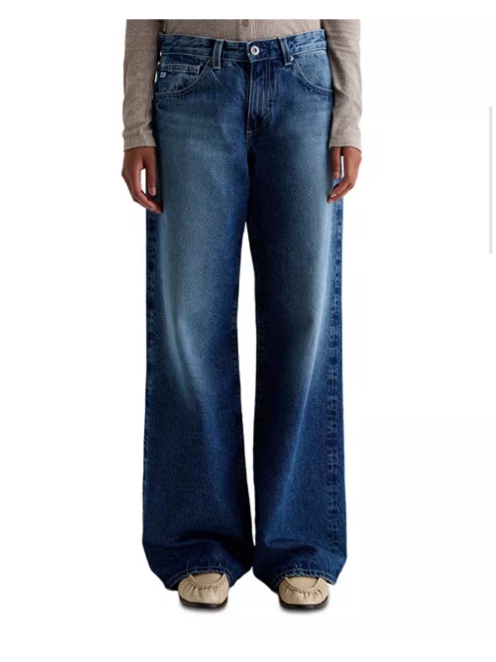 NWT AG Adriano Goldschmeid Adria Low Rise Wide Leg Jeans in Ojai